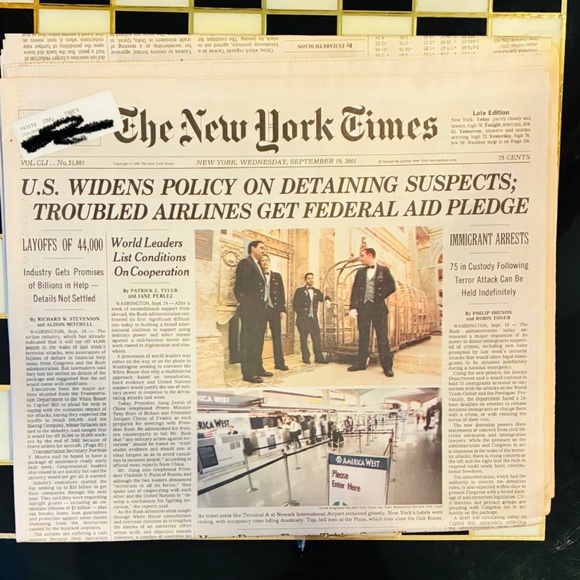 9/19/2001 edition NYT - Picture 7 of 7